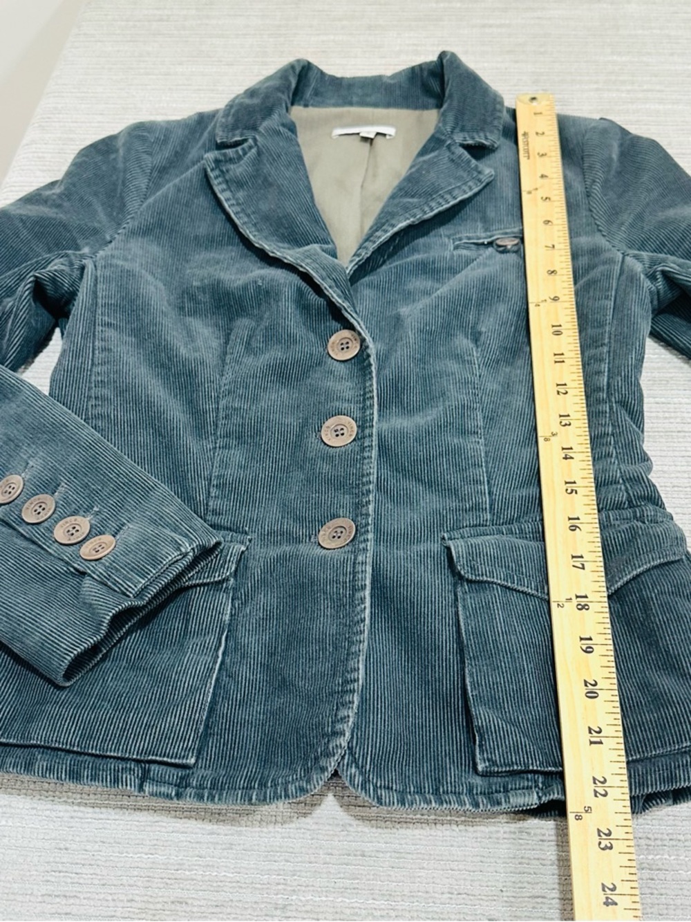 Vince‎ Jacket Blazer Corduroy Size 6 Grey  Cotton Cord Button Front Casual USA - Picture 6 of 10